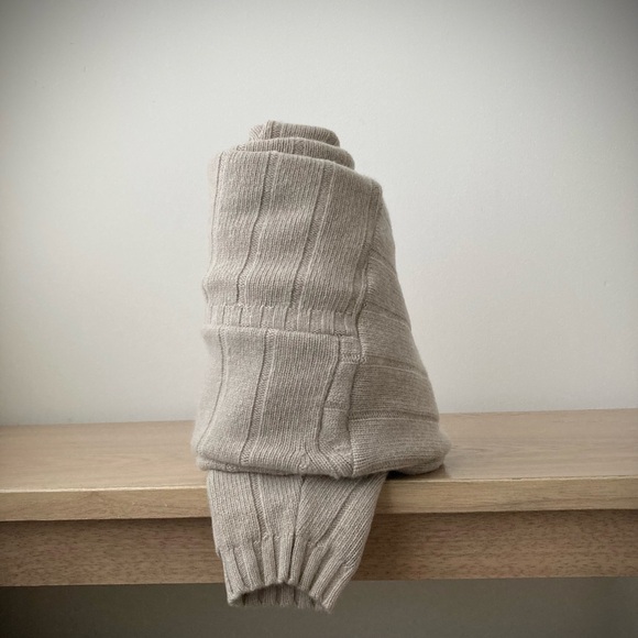 joodito 100% cashmere sweater wrap scarf ribbed muffler chunky oversized ecru - Picture 12 of 12